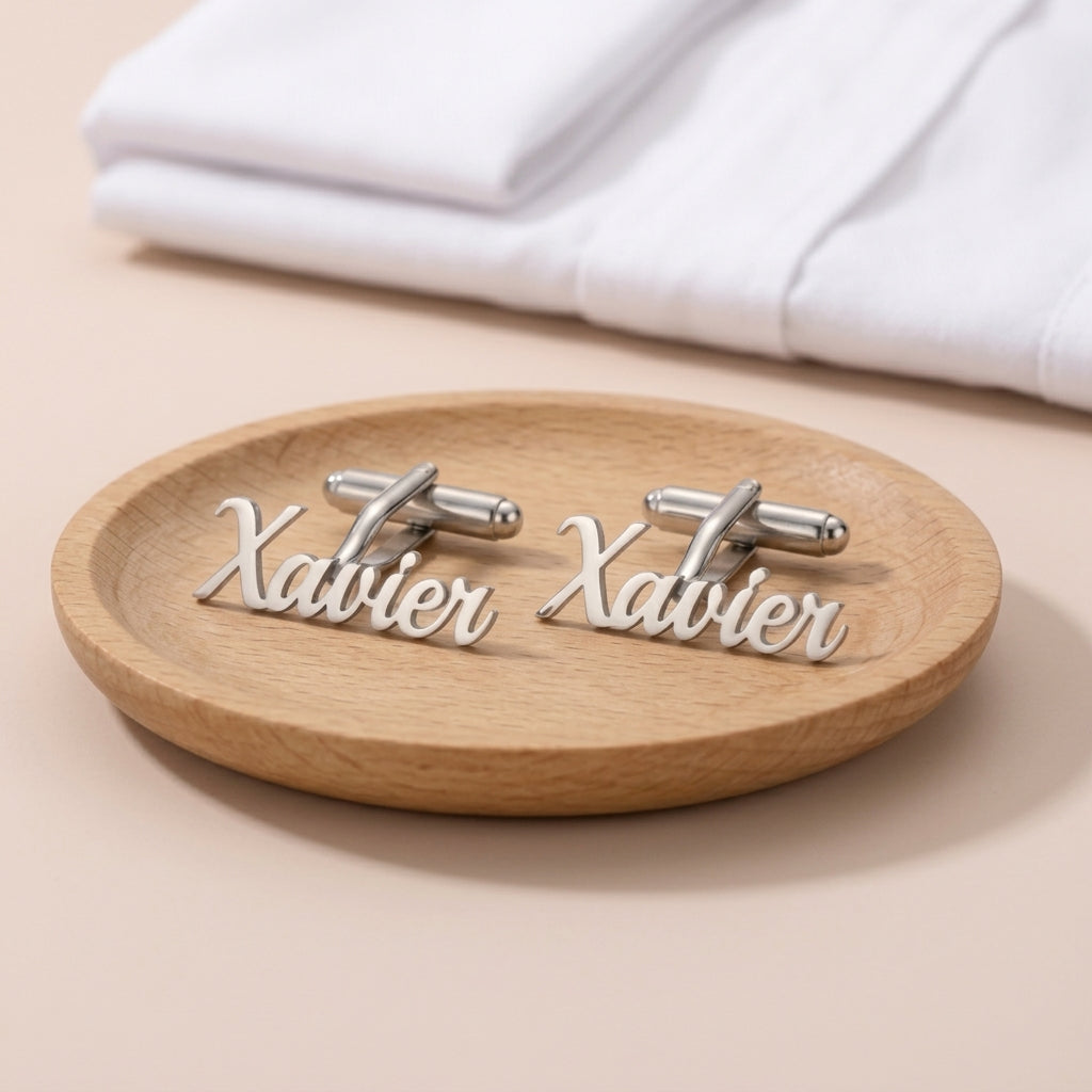 Boutons de Manchette Personnalisés Gravés — Bijou Homme Cadeau